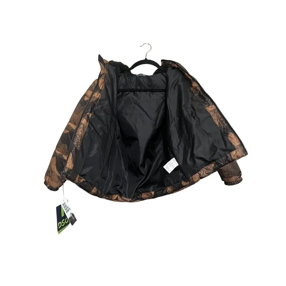 NWT DSG Boys' Insulated Jacket Warm Cinnamon Dot Camo With Hood Small